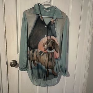 Acne silk dog button down